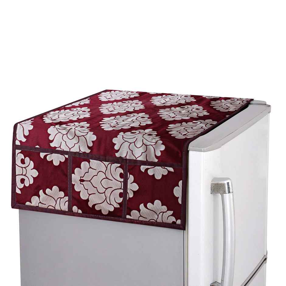 Kuber Industries Pvc 3 Pcs Fridge Mats | 1 Pcs Handle Cover & 1 Pcs Fridge Top Cover|Maroon