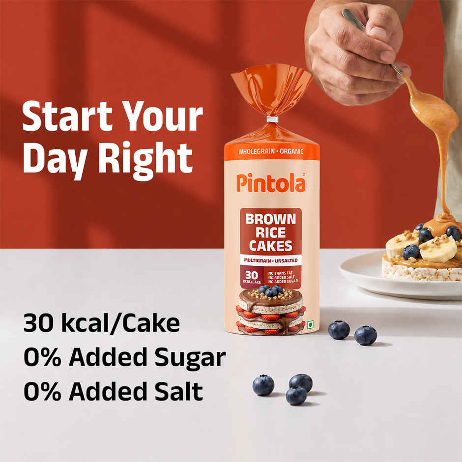 Pintola Organic Wholegrain Brown Rice Cakes Multigrain | Snack Essential
