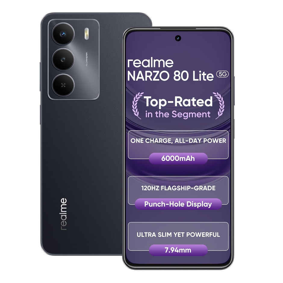 realme NARZO 80 Lite 5G | Onyx Black, 6GB+128GB