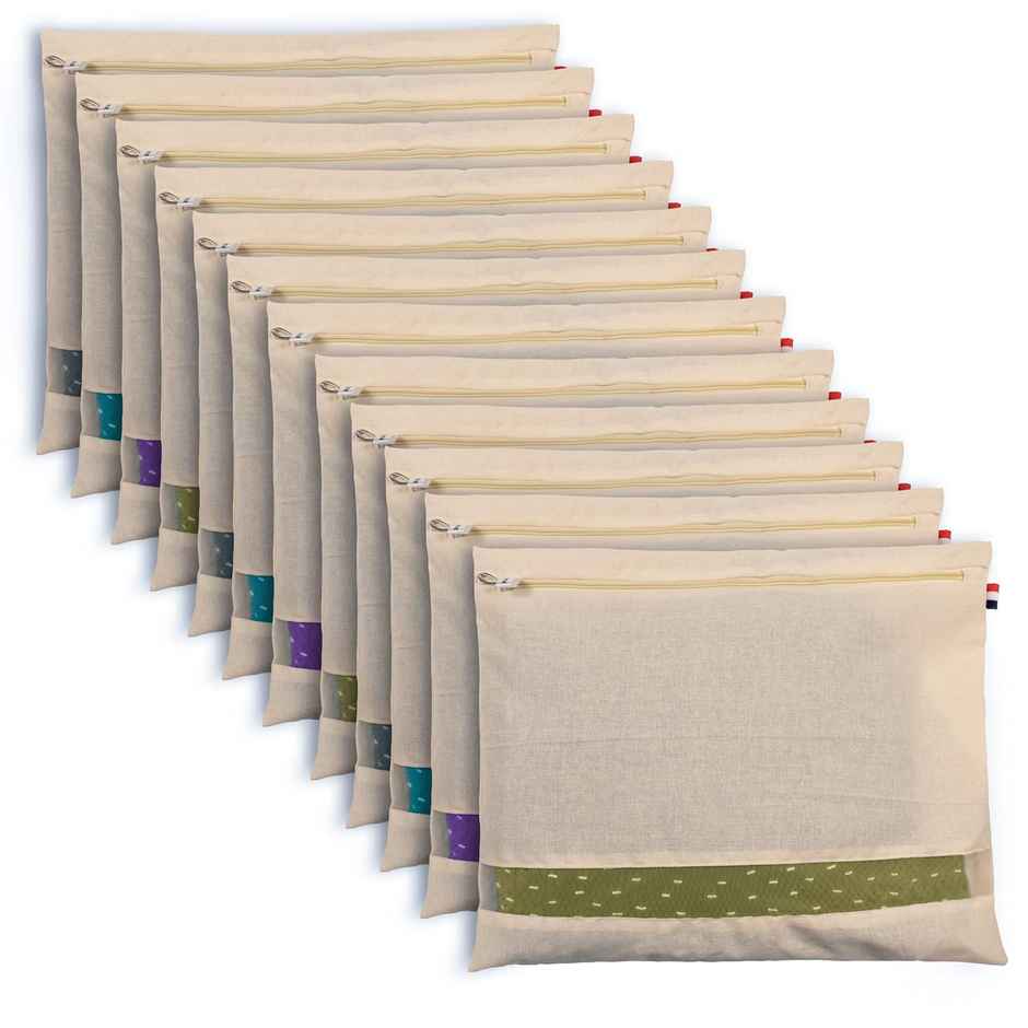 Perpetual Saree Bags | Clothes Bags for Storage | Cotton Wardrobe Organizer