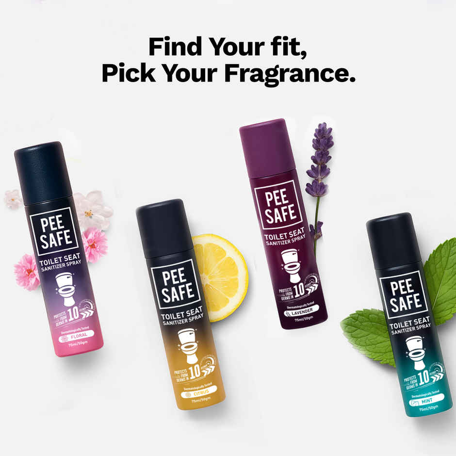 Pee Safe Toilet Seat Sanitizer Spray Floral Combo