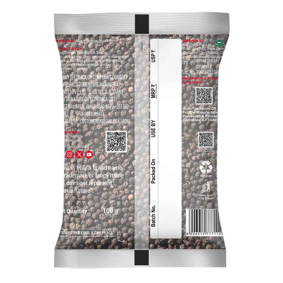 Nutraj Classic Kali Mirch (Black Pepper) - Pouch