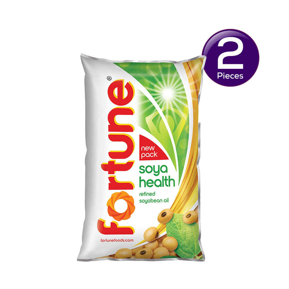 Fortune Soya Health Refined Soybean Oil | Pouch Combo