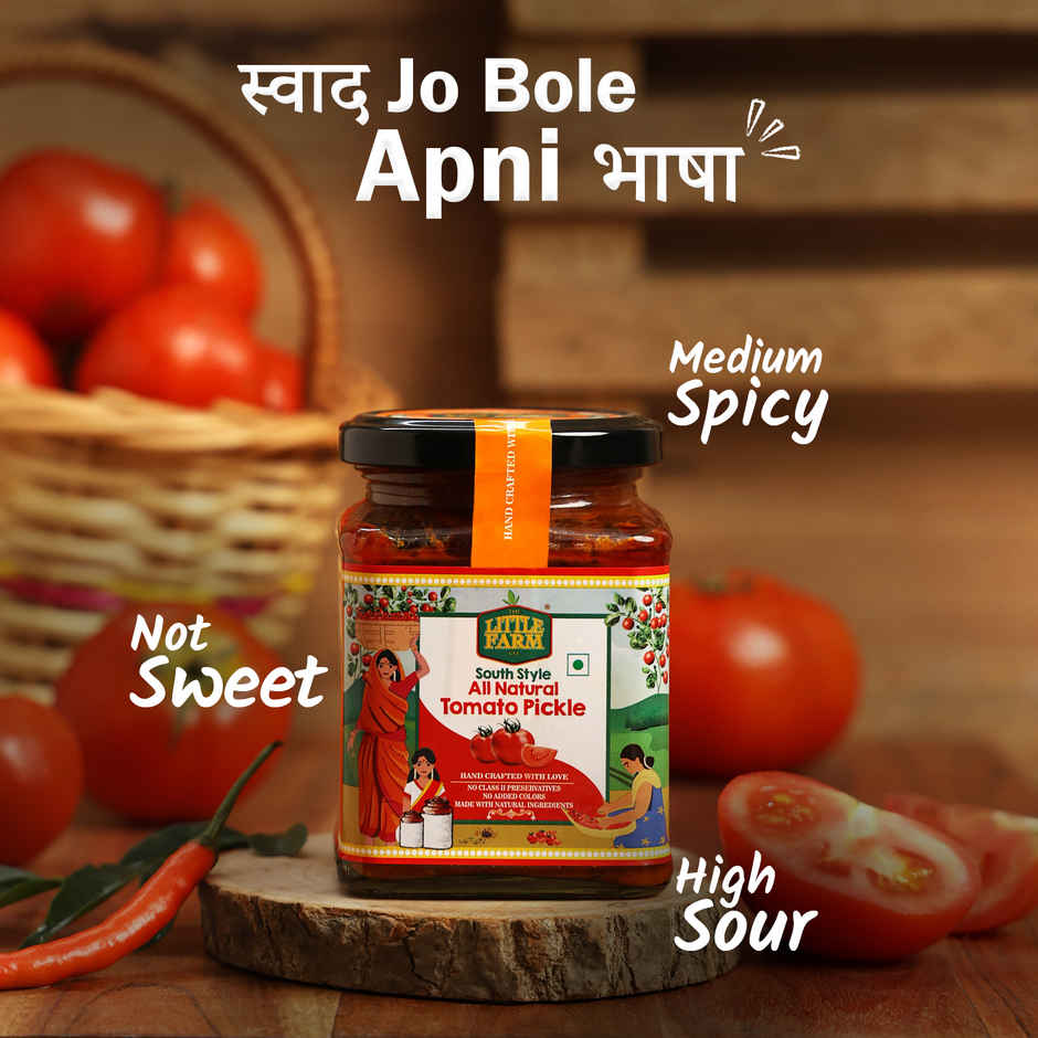 The Little Farm Co Tomato Pickle | Authentic Tamil Nadu South Style Tamatar Achar
