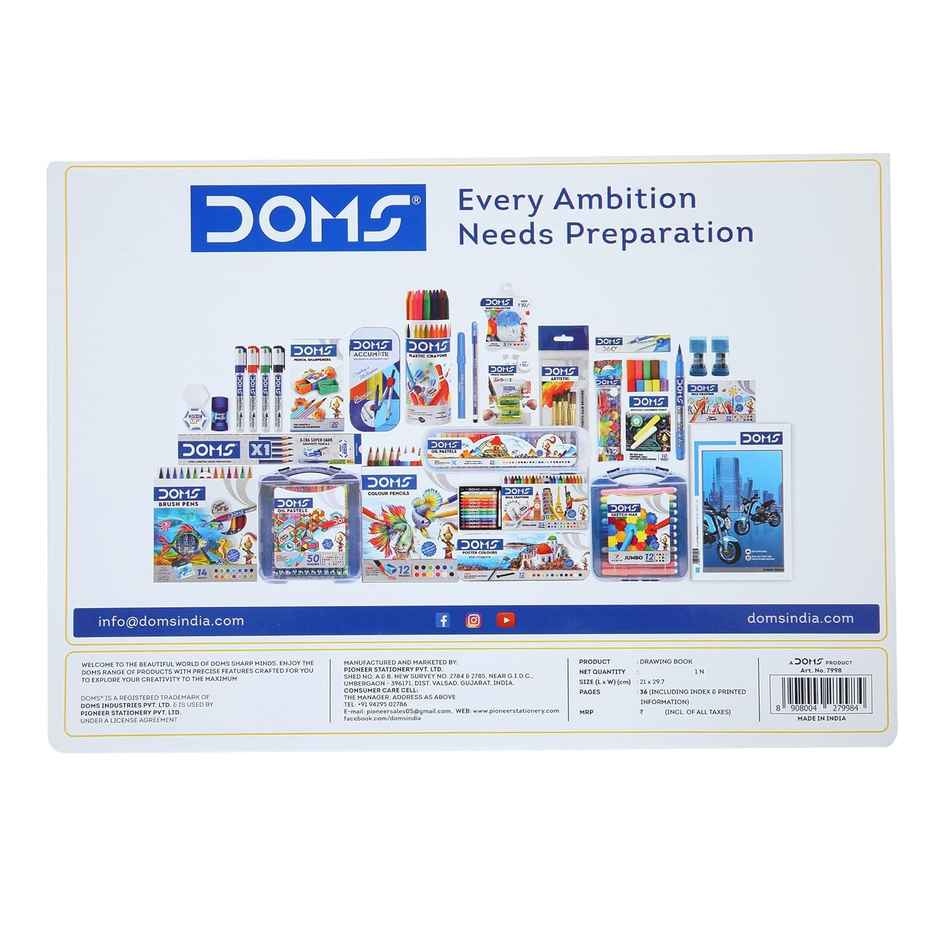 Doms Yellow Drawing Book Unruled (36 Pages, 29.7 x 21 cm)