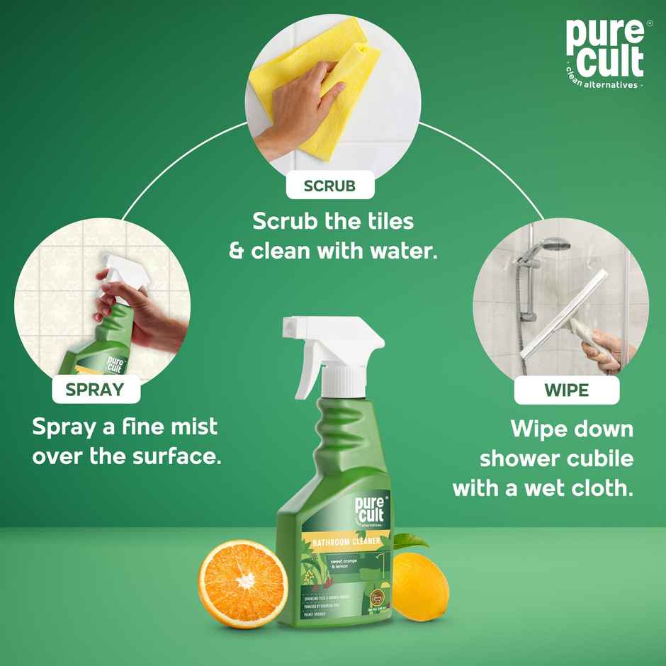 Pure Cult Sweet Orange & Lemon Essential Oil Bathroom Cleaner