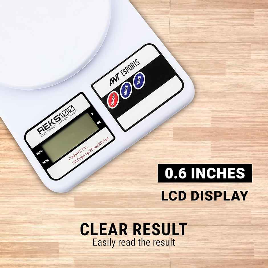 Ant Aeks100 Kitchen Digital Weighing Scale | White - 1 Unit