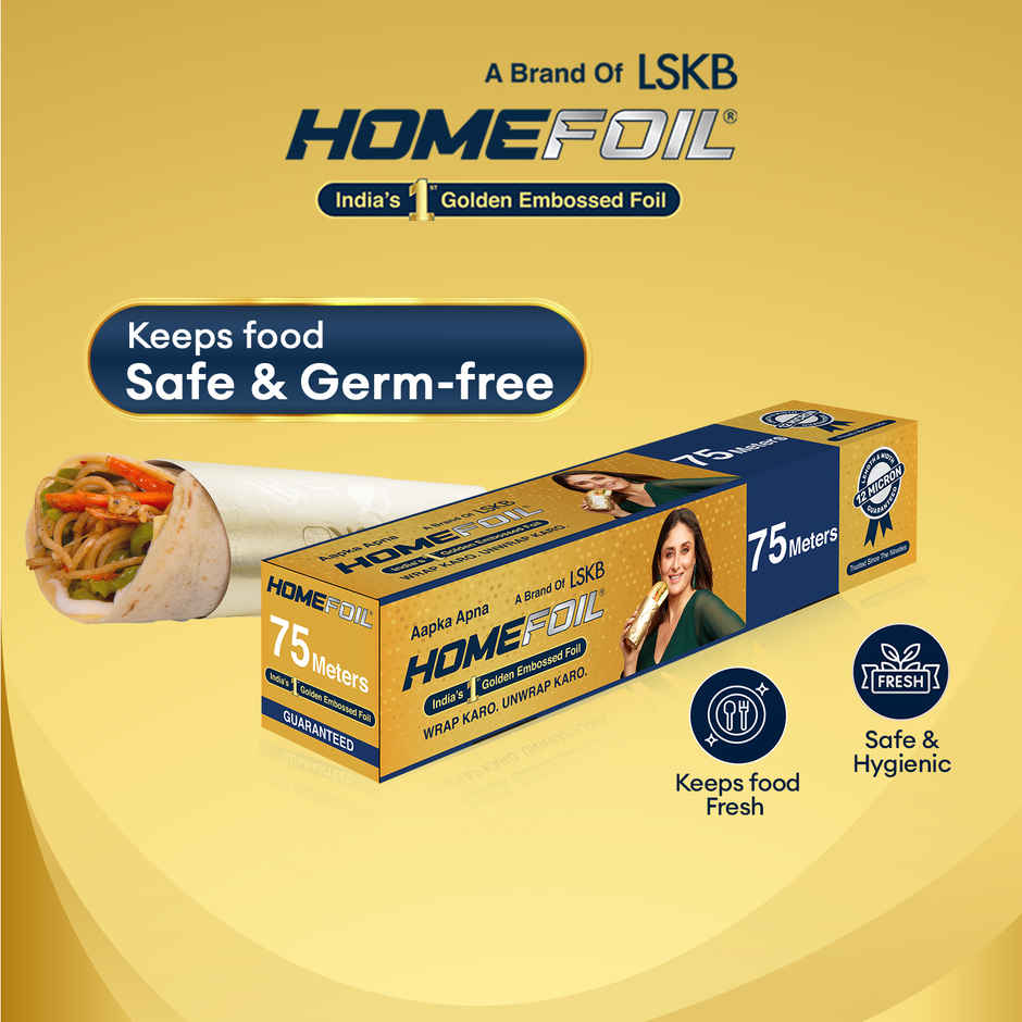 HOMEFOIL 75 Meter Golden Embossed Aluminium Foil