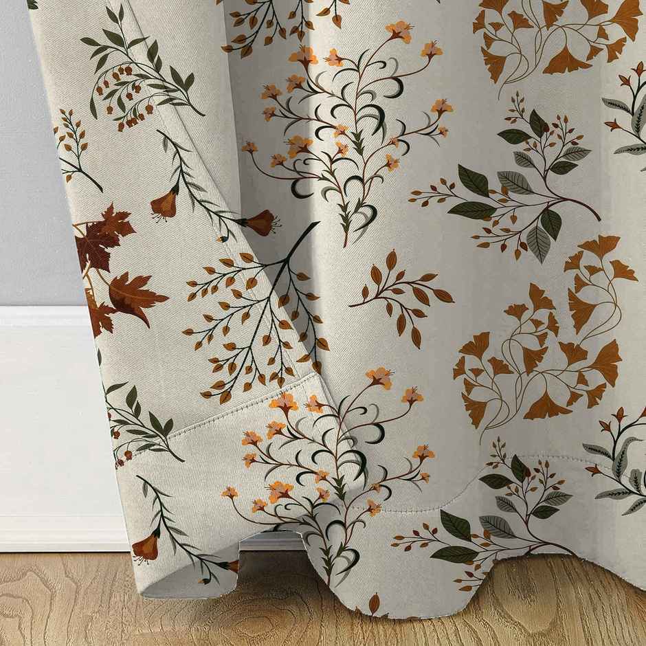 BAY6 Microfiber Cotton Door Curtains - Set of 2 - (7x4 ft) - Cream
