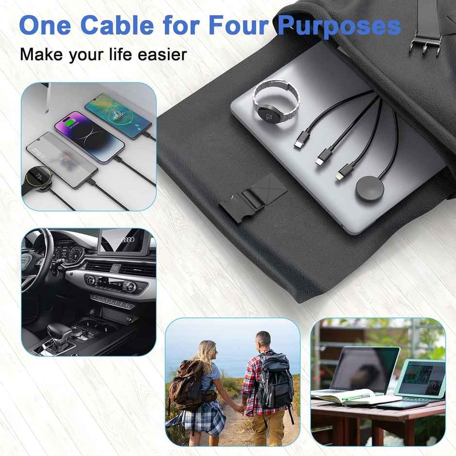 Bestor 4-in 2 USB-C Fast Charger Cable for Samsung Galaxy Watch | iPhone 6FT