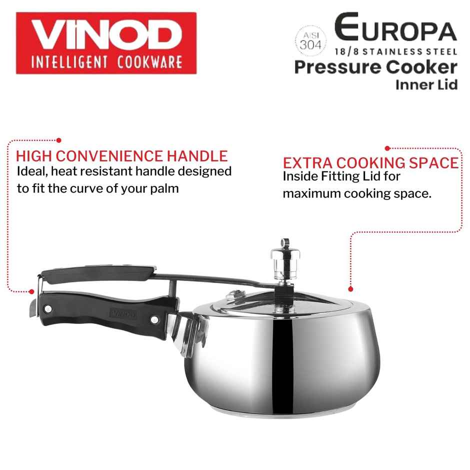 Vinod Handi Shape Inner Lid Europa Pressure Cooker - 1.5 L