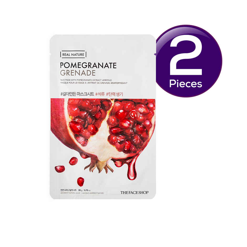 The Face Shop Real Nature Pomegranate Face Mask (Sheet Mask) Combo