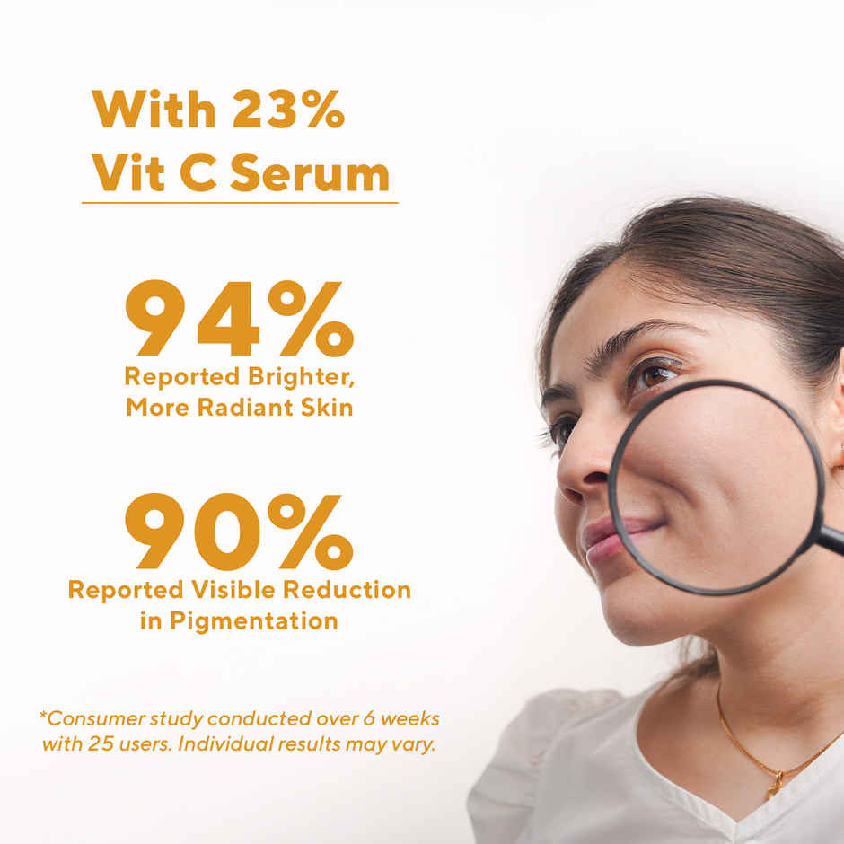 CosIQ 23% Vitamin C Face Serum Brightens Skin, Revives Dullness & Evens Skin Tone for All Skin Types