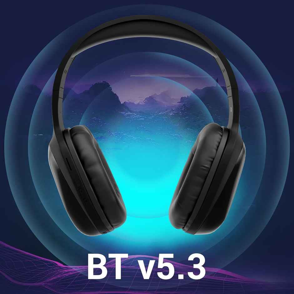 Zebronics Zeb Thunder Pro On-Ear Bluetooth Wireless Headphone With 60 Hrs Playback BT v5.0, 40MM Driver, USB-C Type Charging - Black