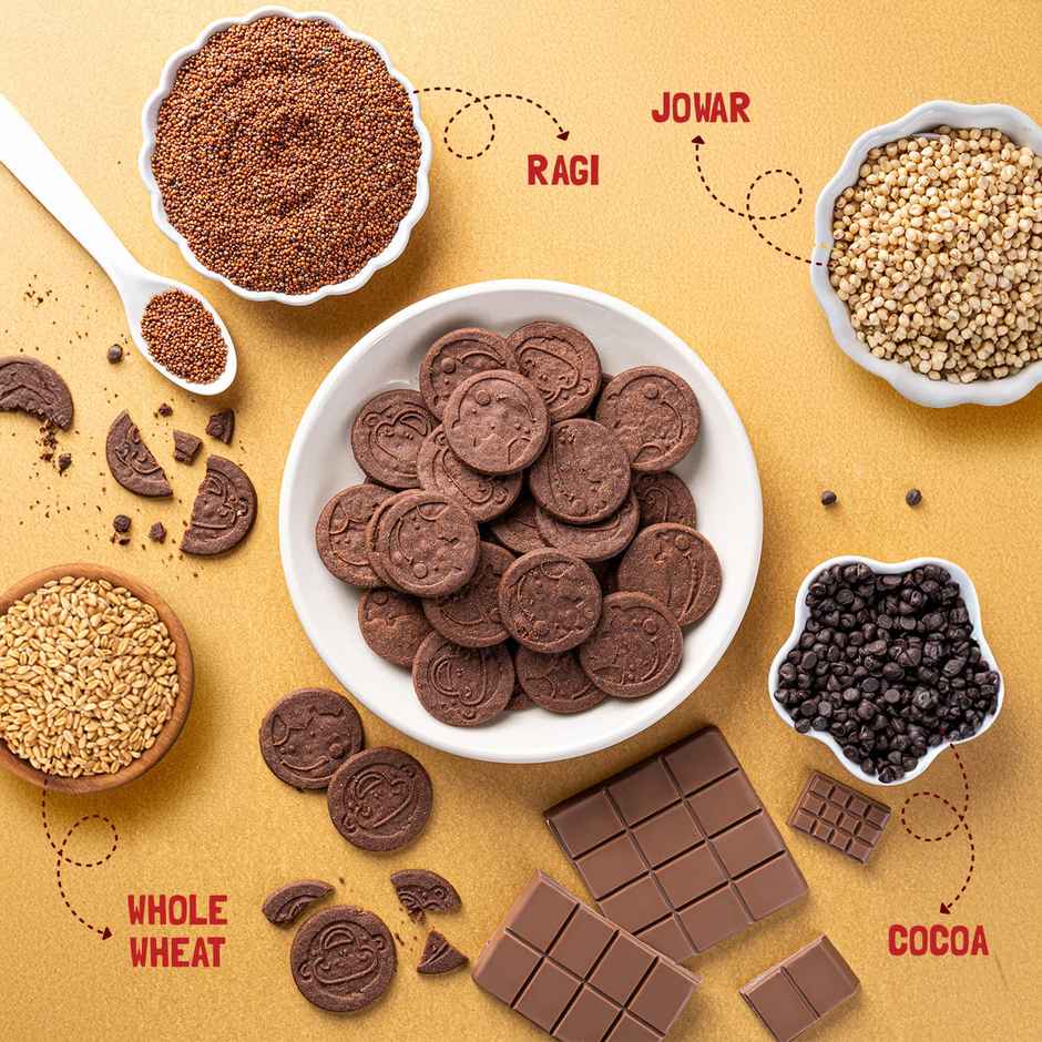 Slurrp Farm No Maida No Palm Oil Banana Oat Cookies | Yummy Biscuits For Kids (1pc) & Slurrp Farm No Maida No Palm Oil Choco Ragi Cookies | Yummy Biscuits For Kids (1pc) Combo    