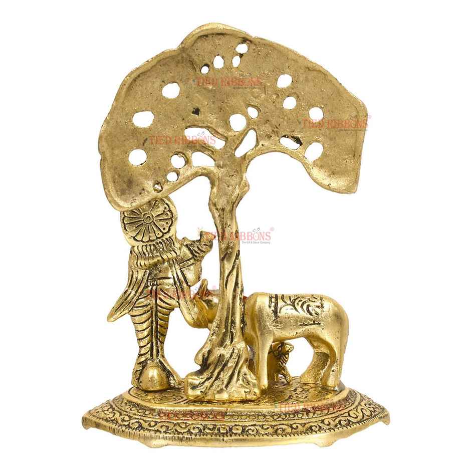 Tied Ribbons Krish Idol with Cow Statue Showpiece (17 Cm)