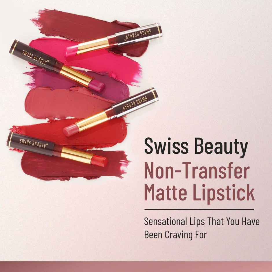Swiss Beauty Non-Transfer Matte Lipstick | 09 Cute Nude