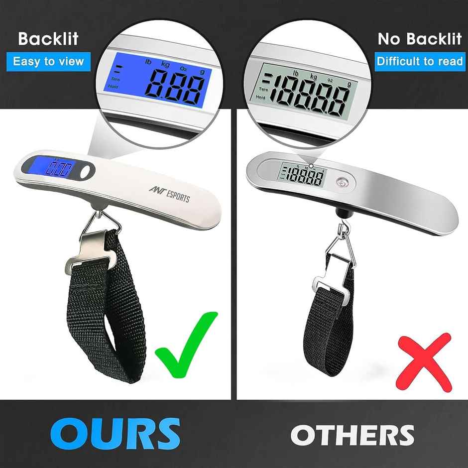 Ant Aels020 Portable Digital Luggage Weighing Scale | White - 1 Unit