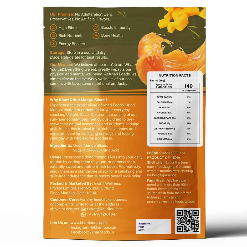 Khari Foods Premium Mango Dried Fruit | On the go Snack