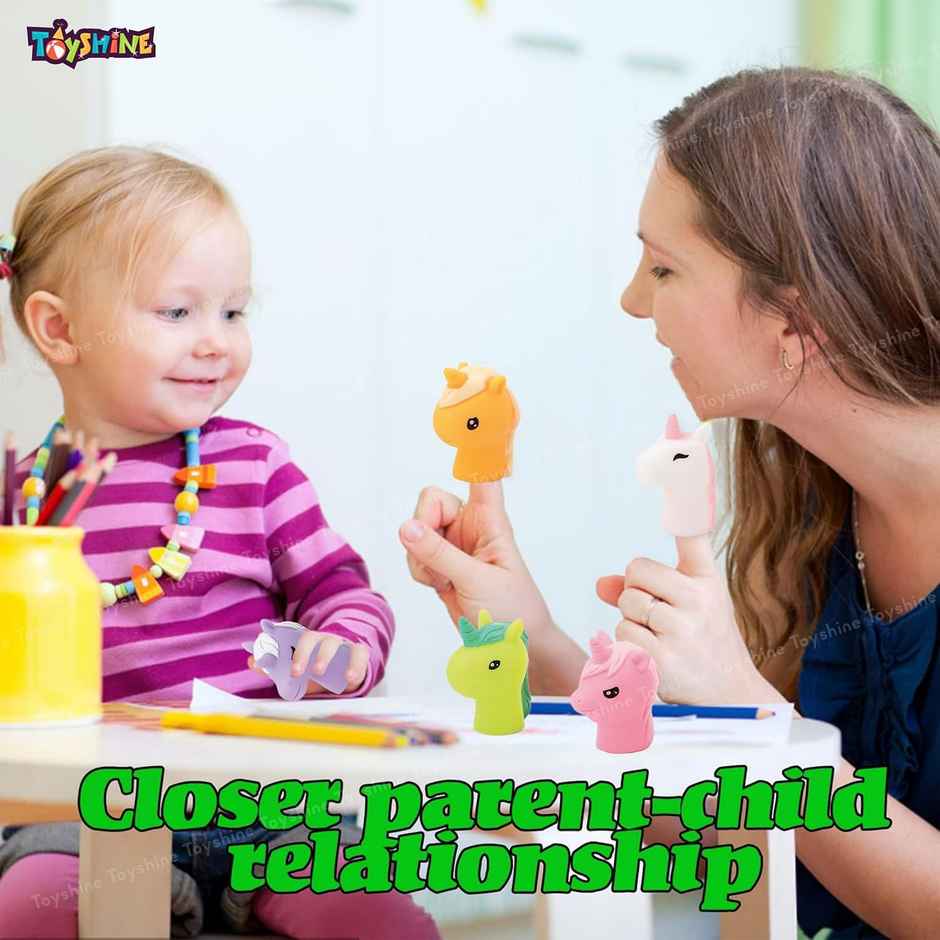 Toyshine 5 Pc Cute Unicorn Interactive Storytelling Safe & Non-Toxic Baby Finger Puppet Toy Set