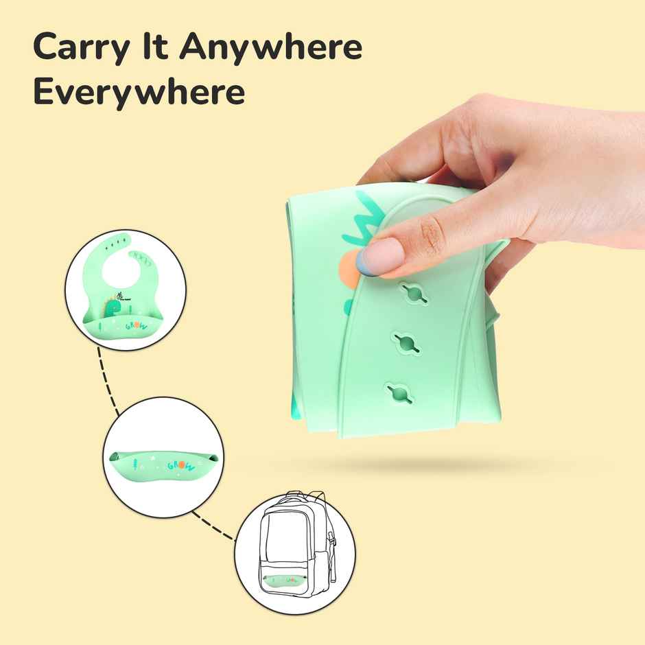 R for Rabbit Safari Silicone Bib (Sea Green)