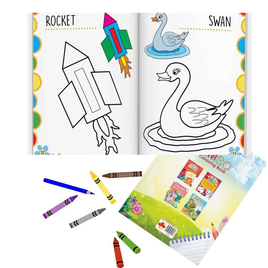 Jumbo Colouring Book - Activity Colouring Book for 3 to 5 years old kids