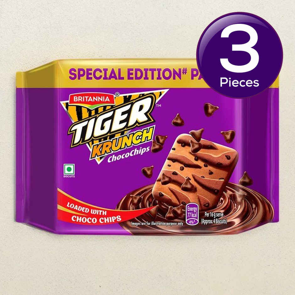 Britannia Tiger Krunch Choco Chip Flavoured Biscuits | Combo