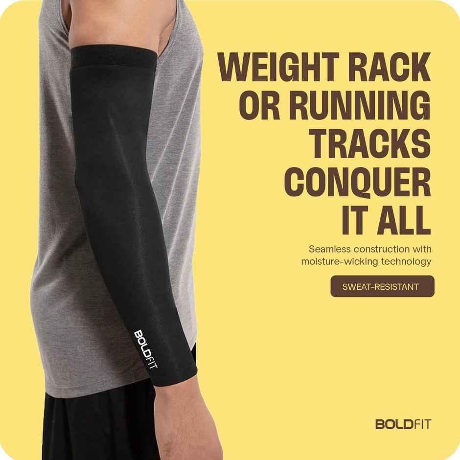 Boldfit Arm Sleeves For Men & Women Uv Protection Hand Sleeves With Thumb- Large Size