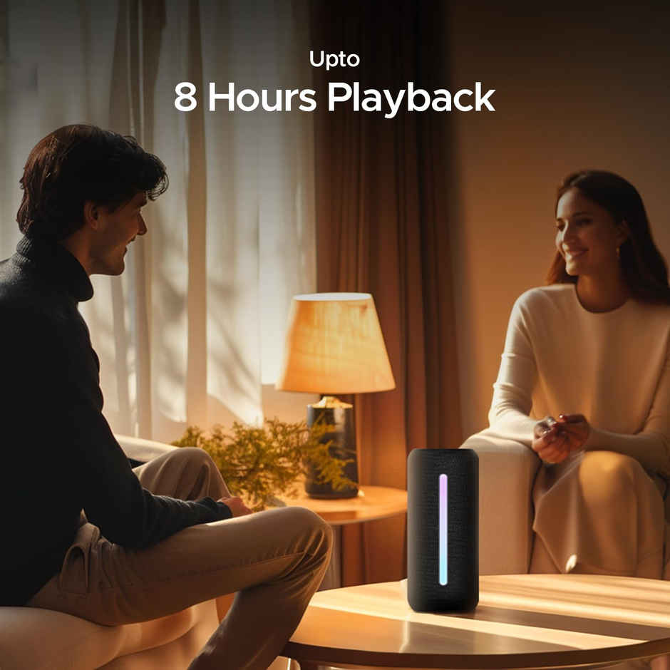 boAt Stone Spinx Pro BT Speaker w/ 20 W RMS Sound, 8H Playtime, BTv5.0 & RGB LEDs (Midnight Black)