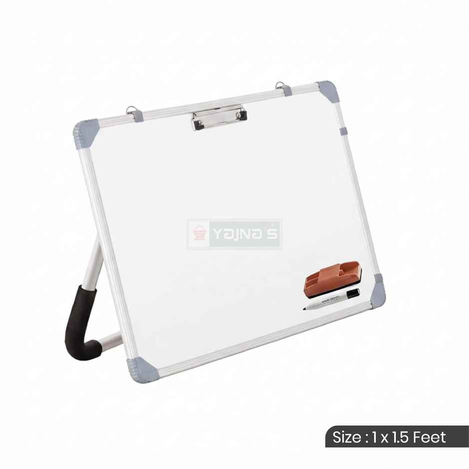 Yajnas Non-Magnetic Dry Erase White Board | 15 x 23 Inches | With Stand