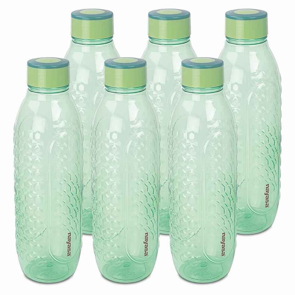 Nayasa Bently Plastic Water Bottle 1 L BPA-Free Fridge Bottle for Home | Green
