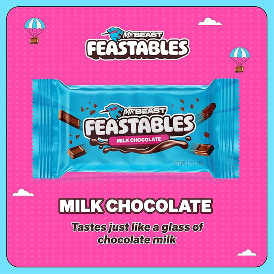 Fablue Teddy Bear Plush Soft Toy Animal  - 27 Cm (1pc) & Mr Beast Feastables Milk Chocolate (35g) Combo