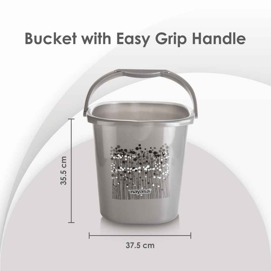 Nayasa Funk Plastic Bathroom Bucket Strong And Durable Water Storage Bucket | 25 L | Black