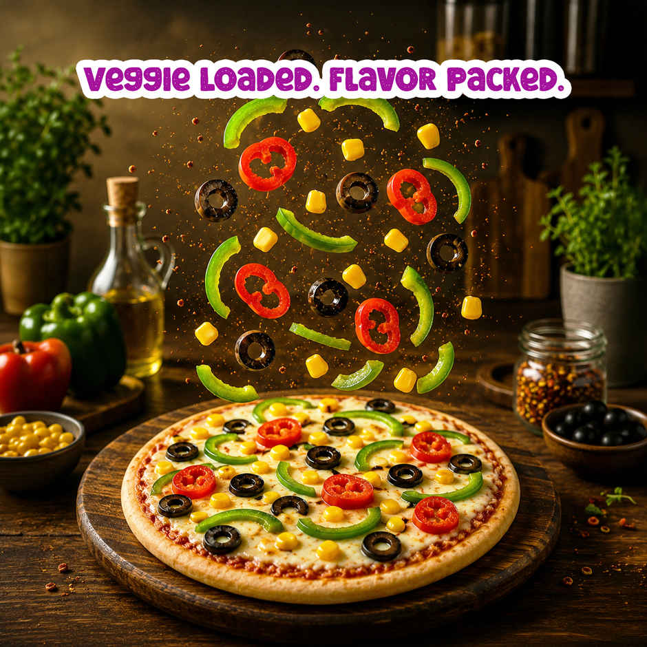 HyFun Veg Paradise Pizza, Cheesy Snack | Frozen