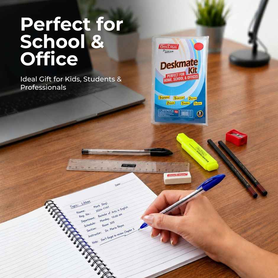 Soni Officemate Deskmate Kit, All-in-one Stationery Set, Ideal Gift for Kids, Students & Office Use
