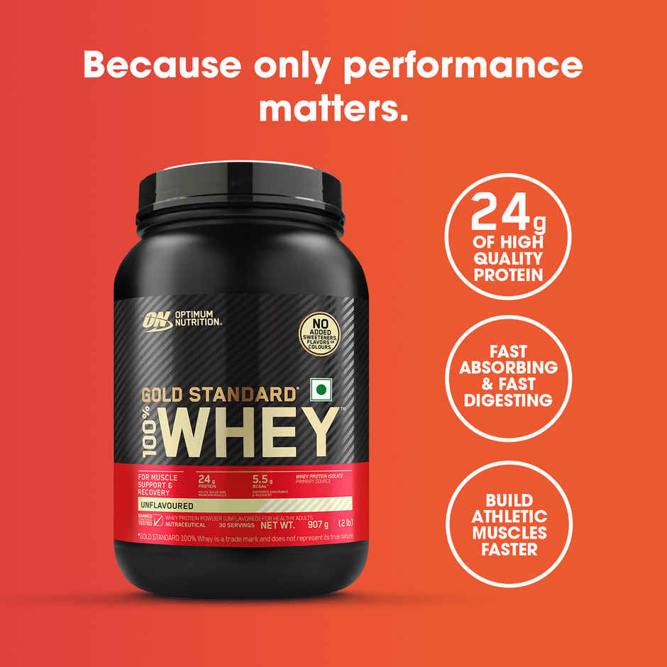 Optimum Nutrition Gold Standard Whey Protein Powder | Unflavored
