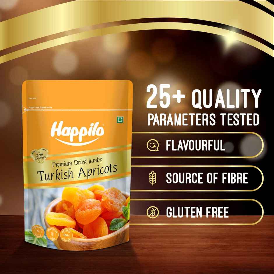 Happilo Premium Dried Jumbo Apricots|Dried Khumani Jardalu|Dry Fruits