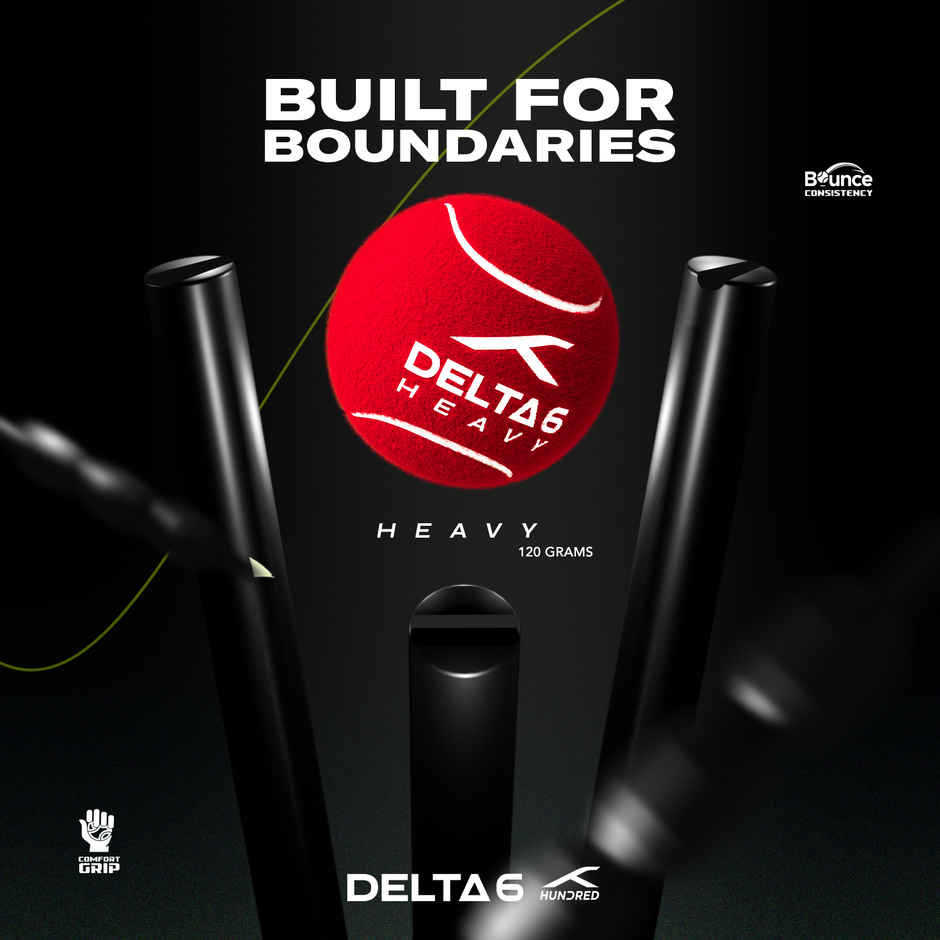 Hundred Delta 6 Heavy Cricket/Tennis Balls, Red