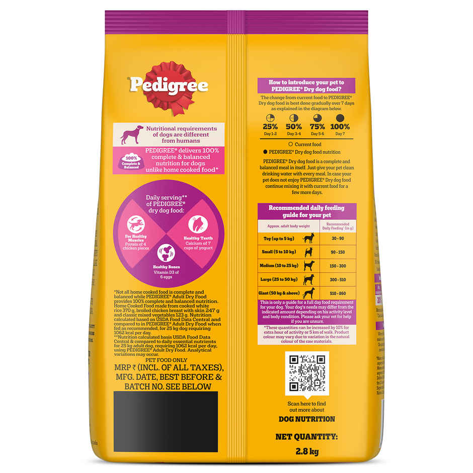 Pedigree Adult Dry Dog Food, New Chicken Biryani Flavour
