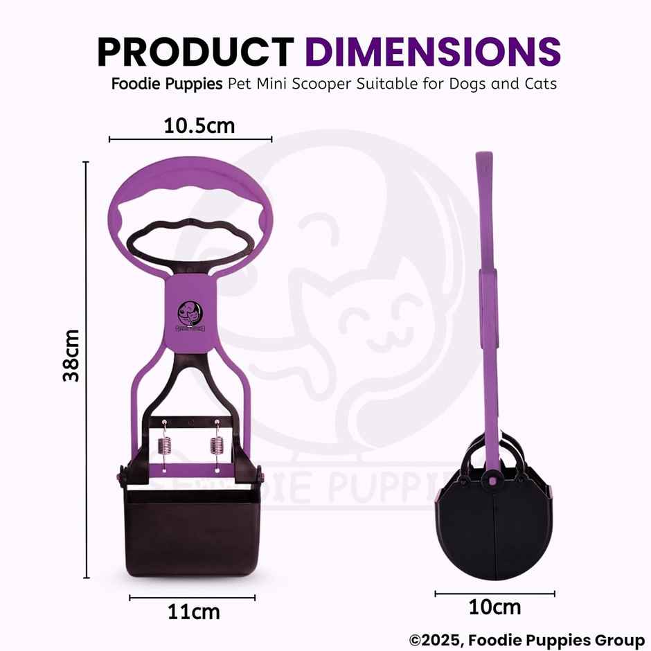 Foodie Puppies Mini Pet Pooper Scooper | Durable, Non Breakable for Dogs and Cats
