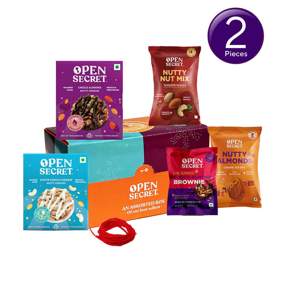 Open Secret Festive Chocolate Cookies, Flavoured Nuts and Brownie Gift Pack Combo