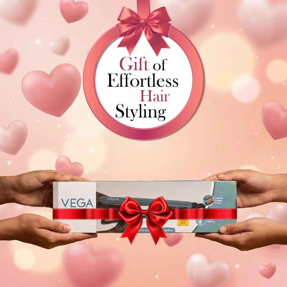 Vega Salon Smooth Hair Straightener for Women with Quick Heatup, 1 Year Warranty, Green (VHSH-42)