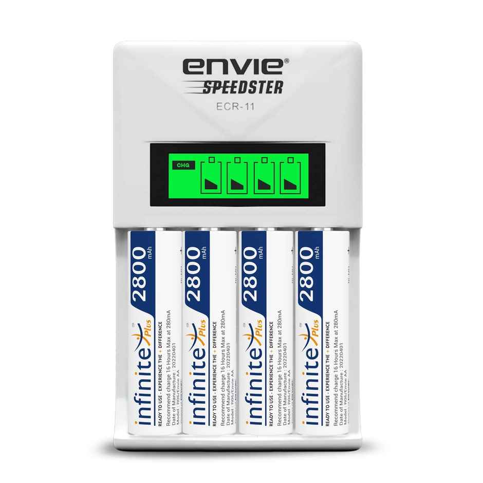 Envie Ecr11Aa28004Pl Speedster Rechargeable Batteries Charger For AA & AAA With 4 x 2800 mAh Battery