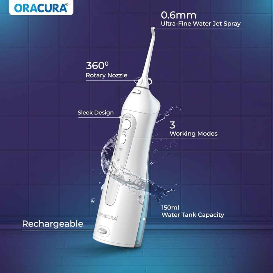 Oracura Oc150 Lite Smart Water Dental Flosser White