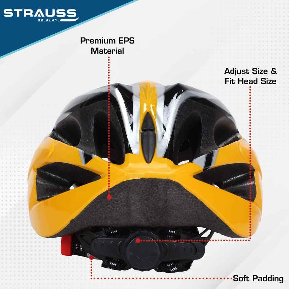 Strauss Cycling Helmet, (Black/Yellow)