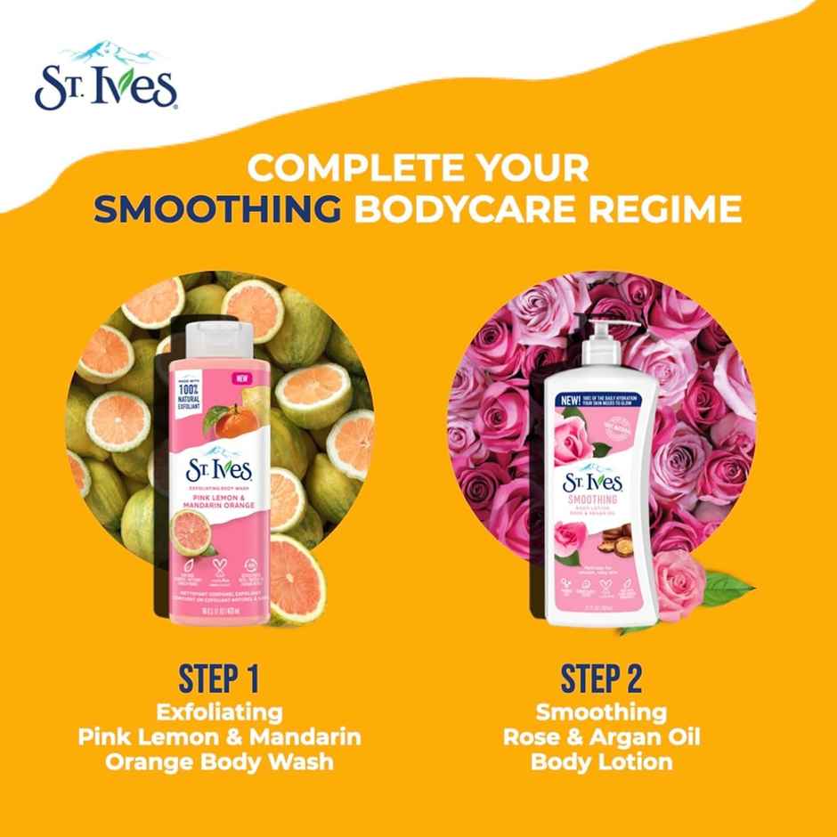 St. Ives Exfoliating Pink Lemon & Mandarin Orange Shower Gel | For Radiant Skin