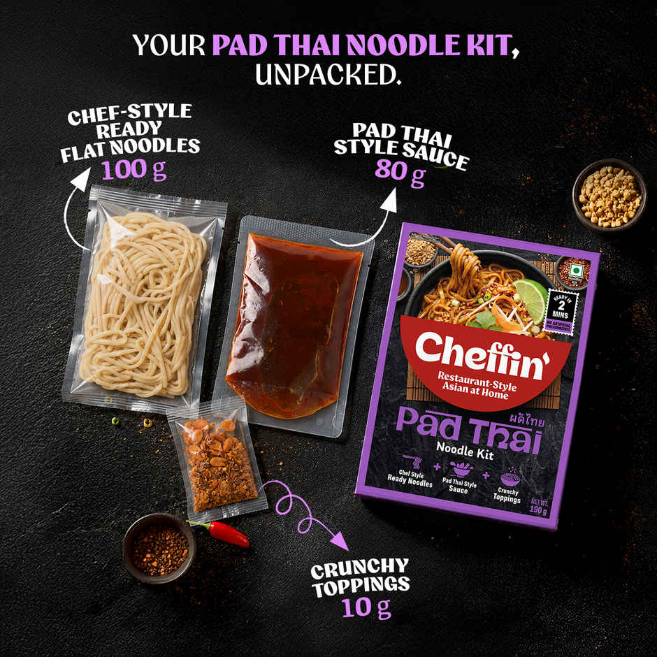 CHEFFIN Pad Thai Noodle Kit | Ready in 2 Mins | No Artificial Preservatives