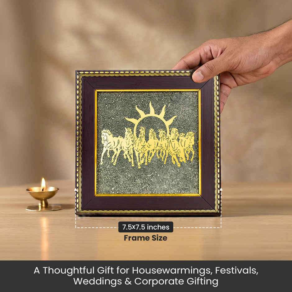  Astrotalk 7 Horses On Raw Pyrite Frame