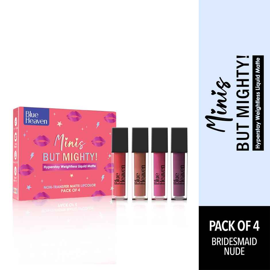 Blue Heaven Minis But Mighty Hyperstay Weightless Lipstick | Bridesmaid Nude