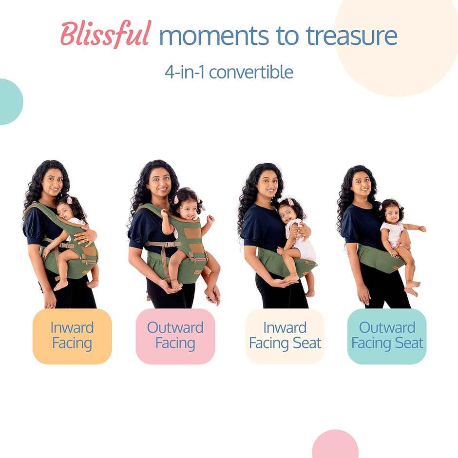 LuvLap Royal Hip Seat Baby Carrier, 4 Carry Positions, Adjustable, for 6 to 24 Months, Upto 15 Kgs